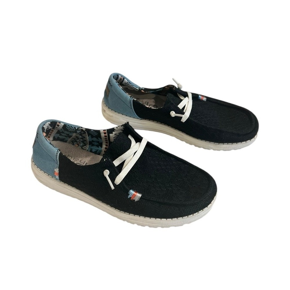 121414790 Hey Dude Wendy Women's Loafers Boho Black Size 9 - Picture 3 of 6